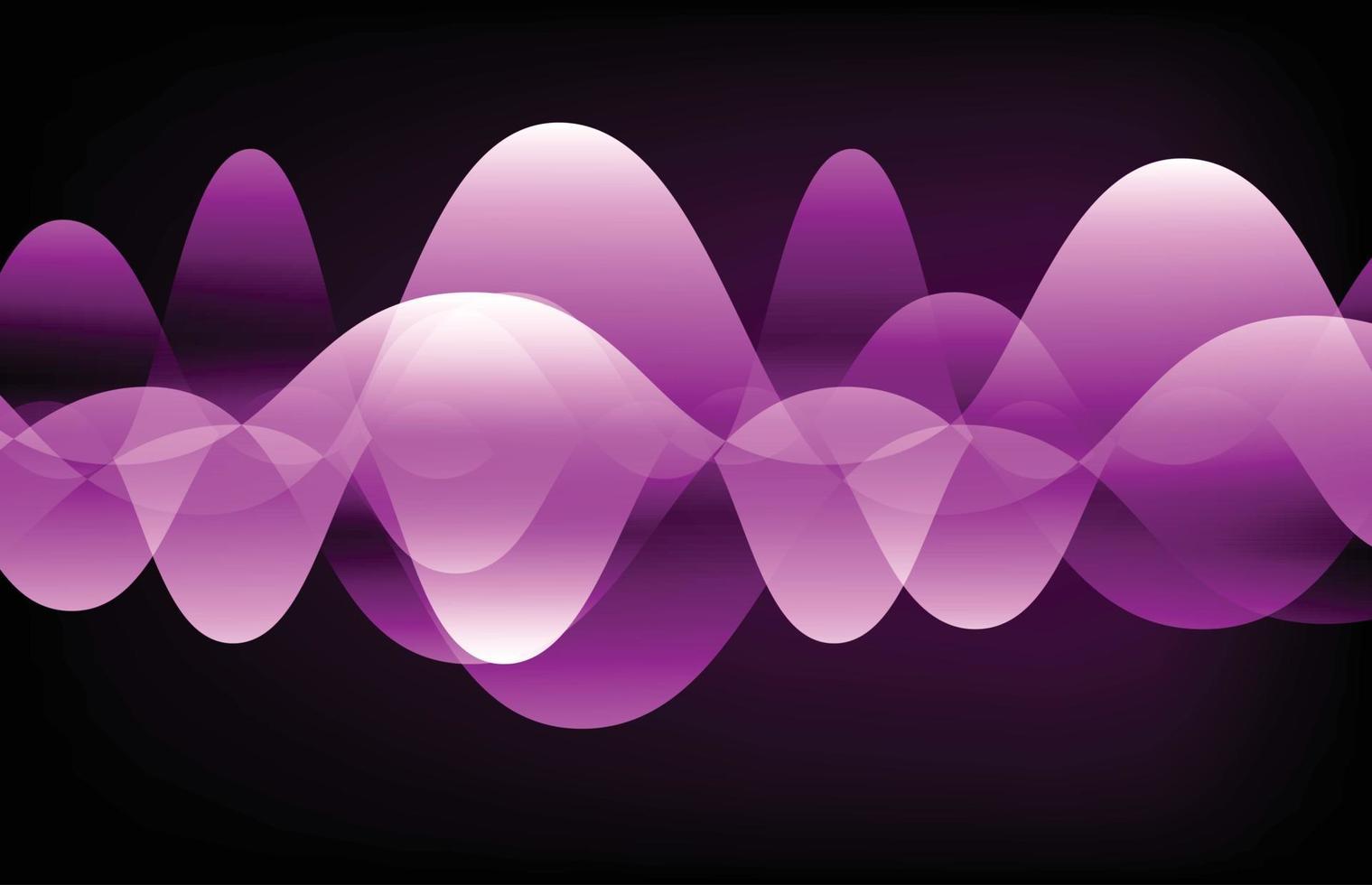 Sound waves oscillating dark light vector