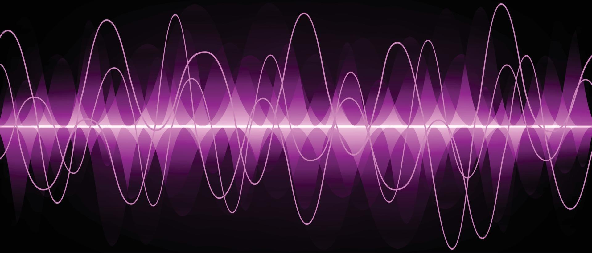 Sound waves oscillating dark light vector