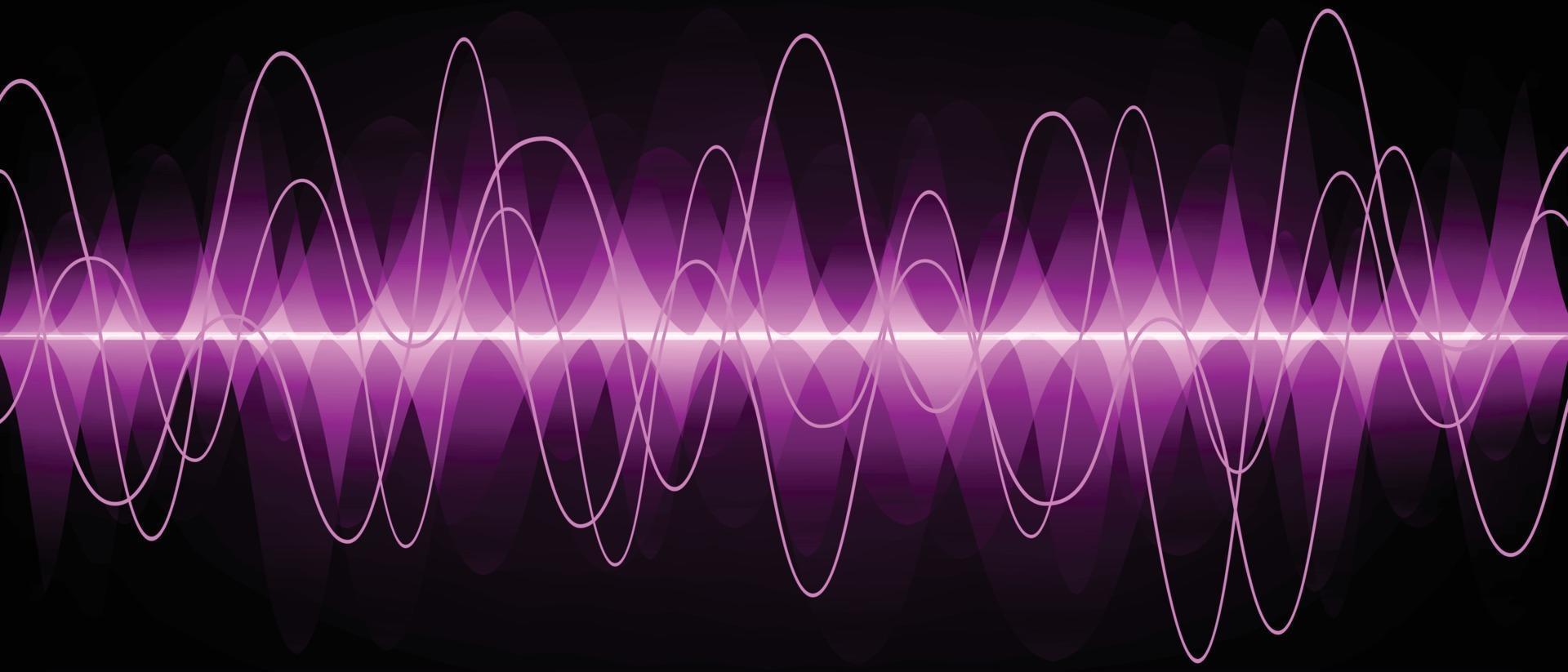 ondas de sonido oscilando luz oscura vector