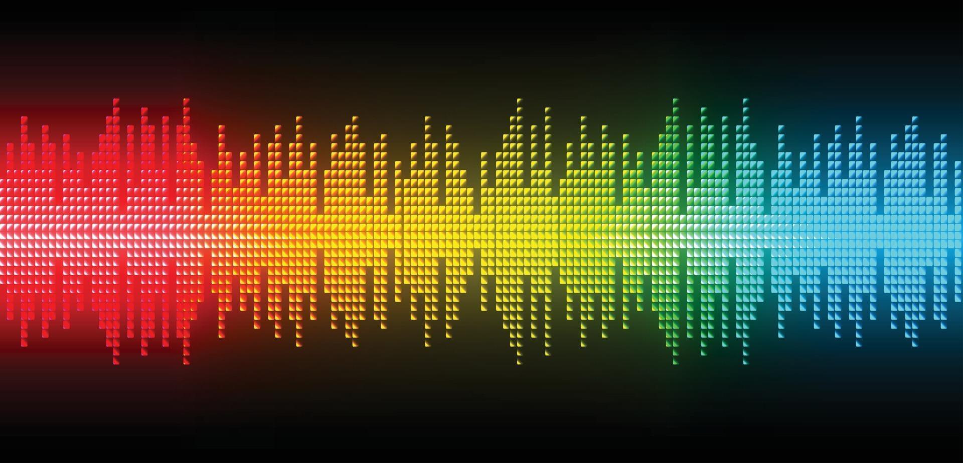 Sound waves oscillating dark light vector