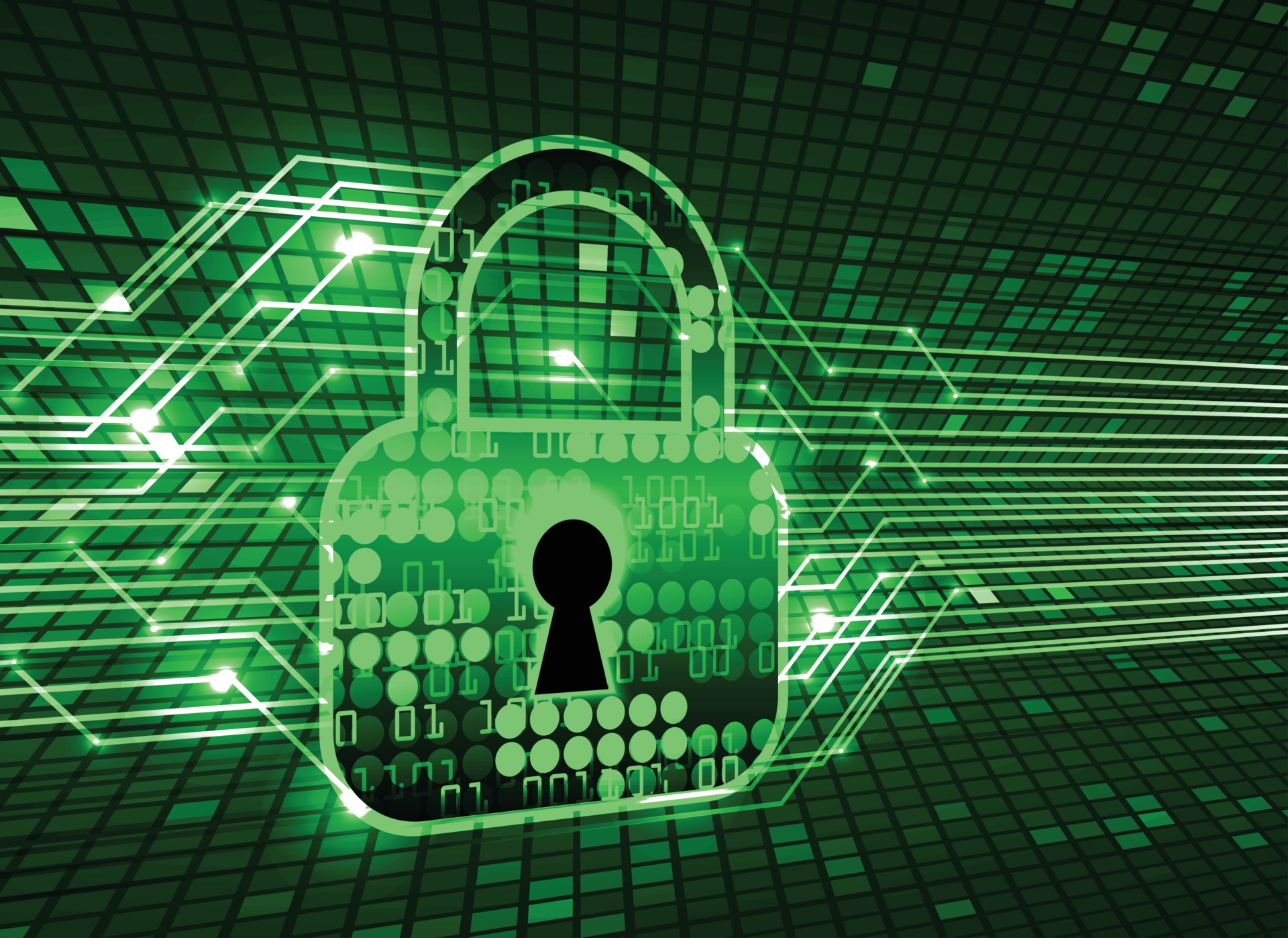 Closed Padlock on digital background, cyber security 2617768 Vector Art ...