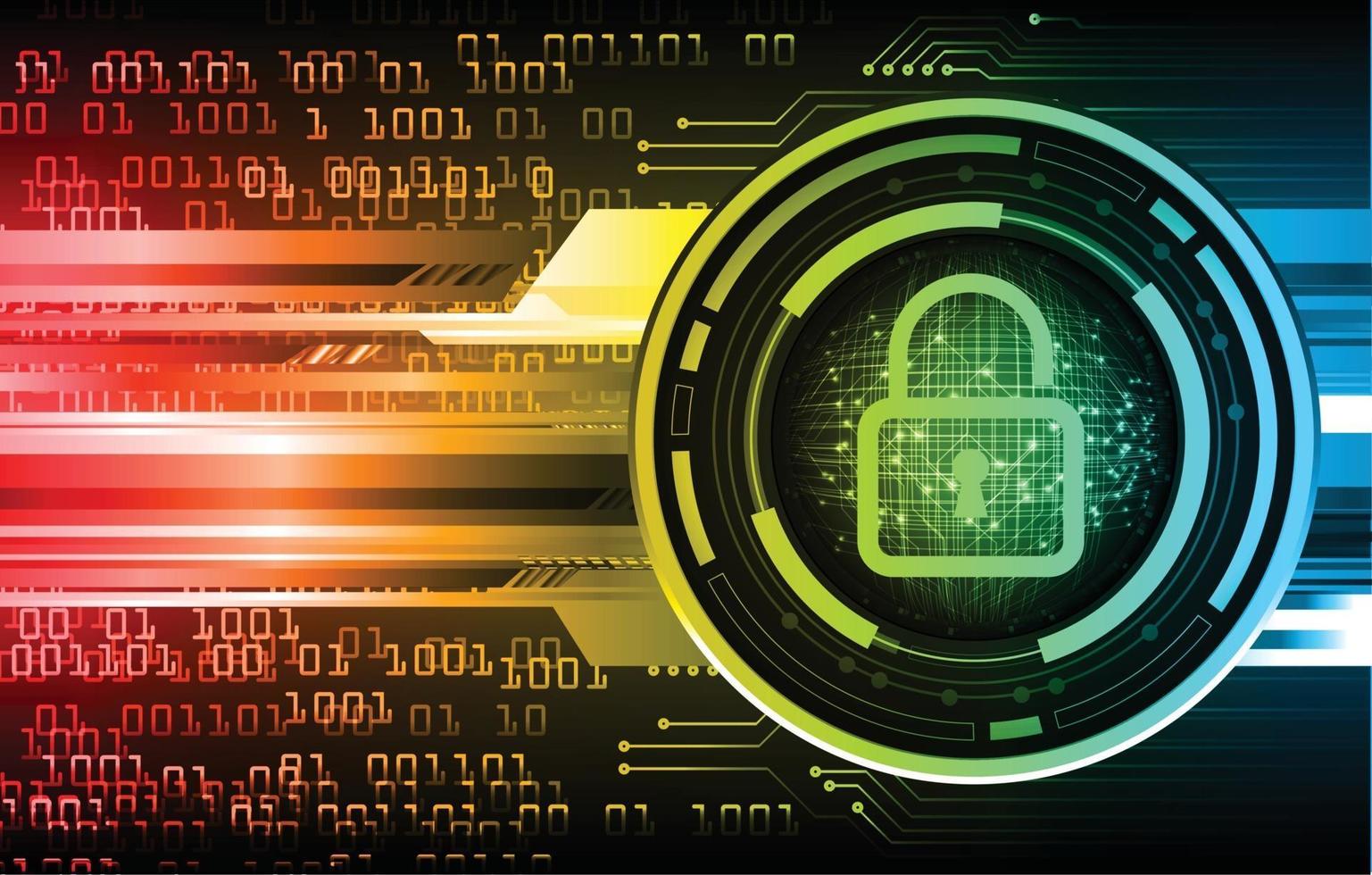 Closed Padlock on digital background cyber security vector