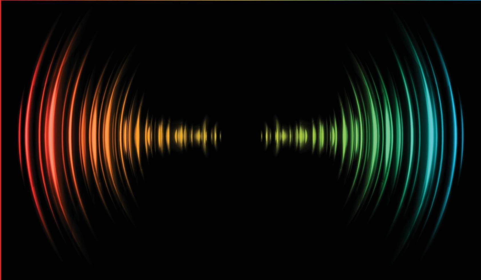 Sound waves oscillating dark light vector