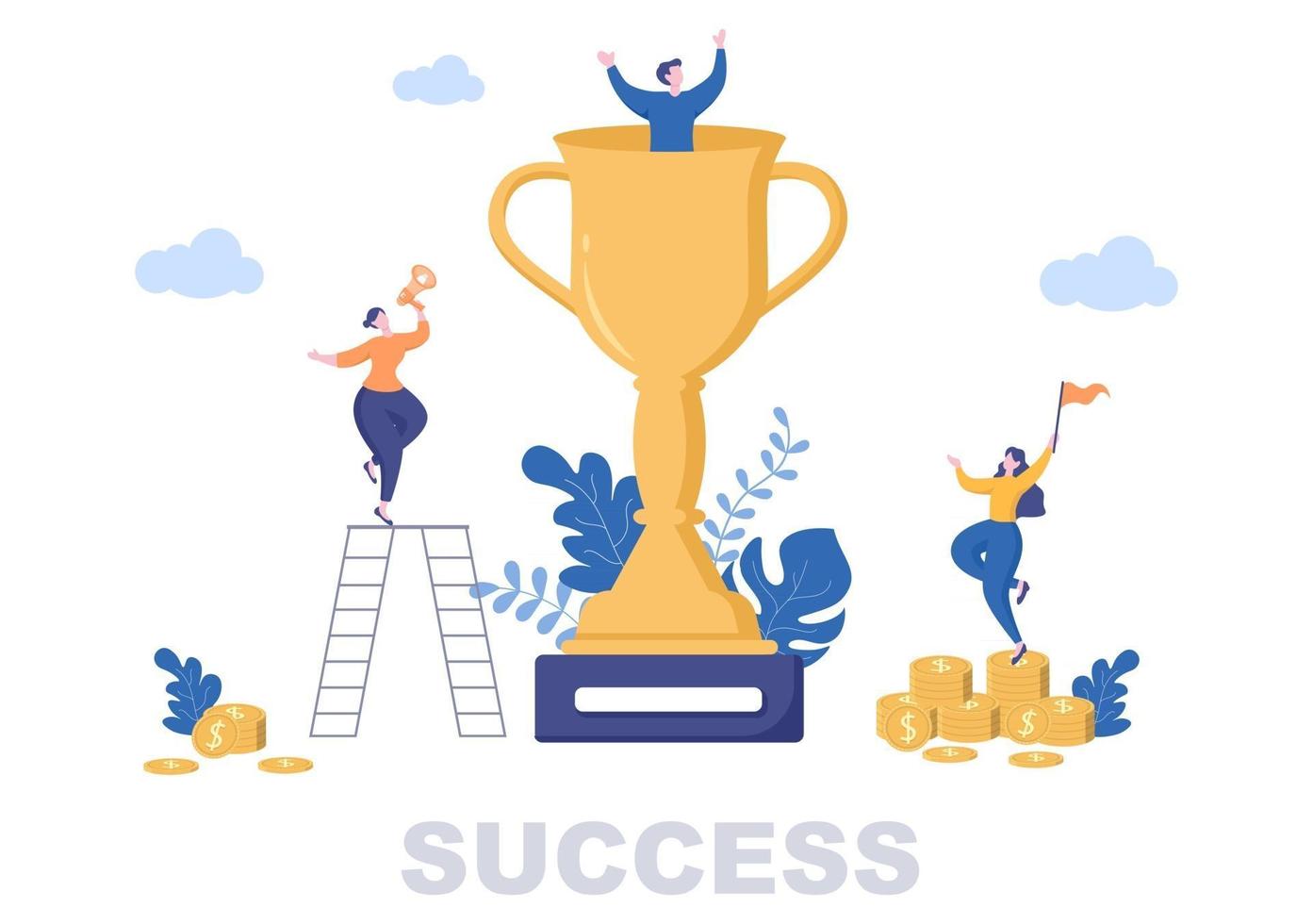 Success Flat Design Illustration vector