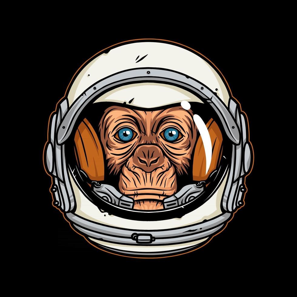 illustration Astronaut Monkey,premium vector