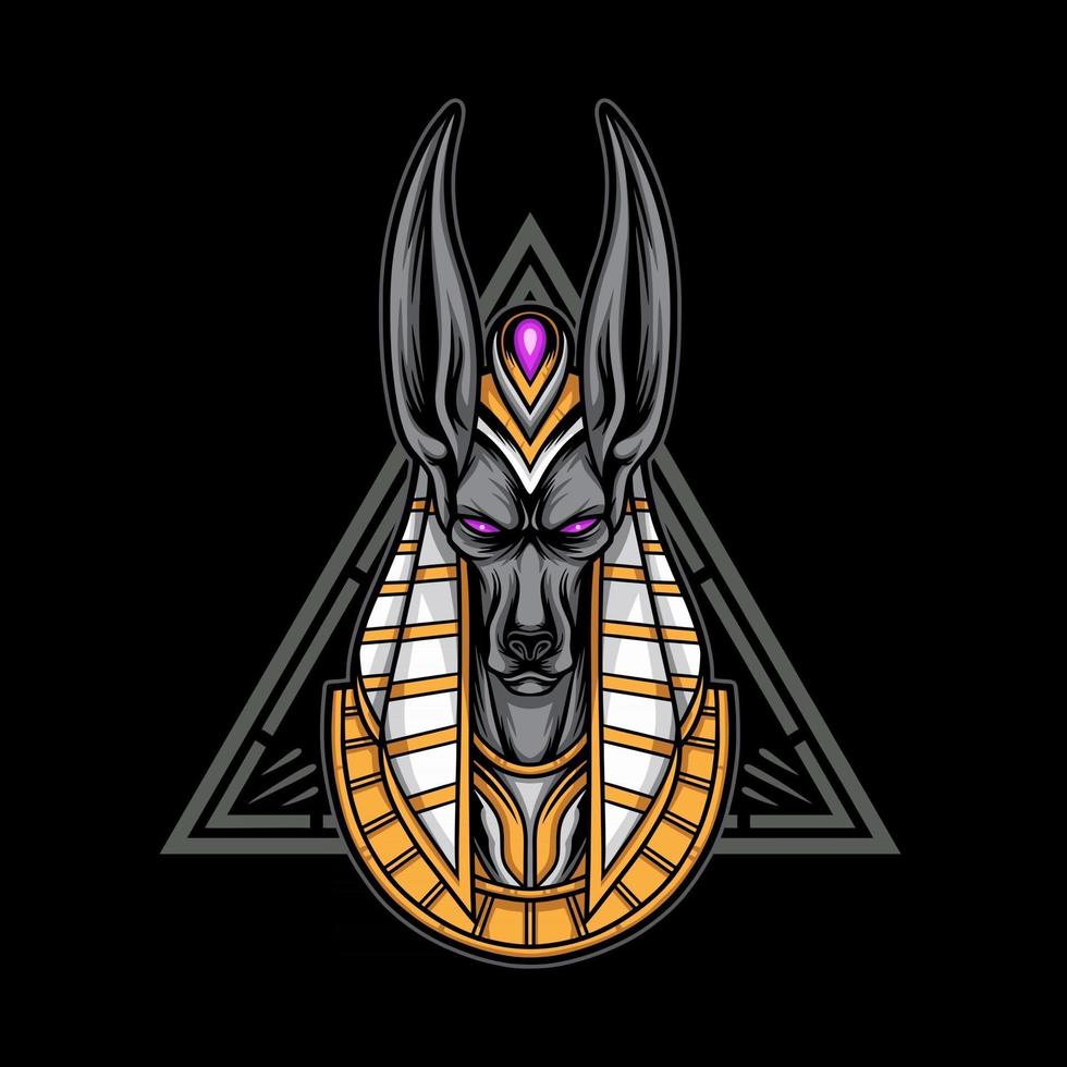 illustration anubis head premium vector