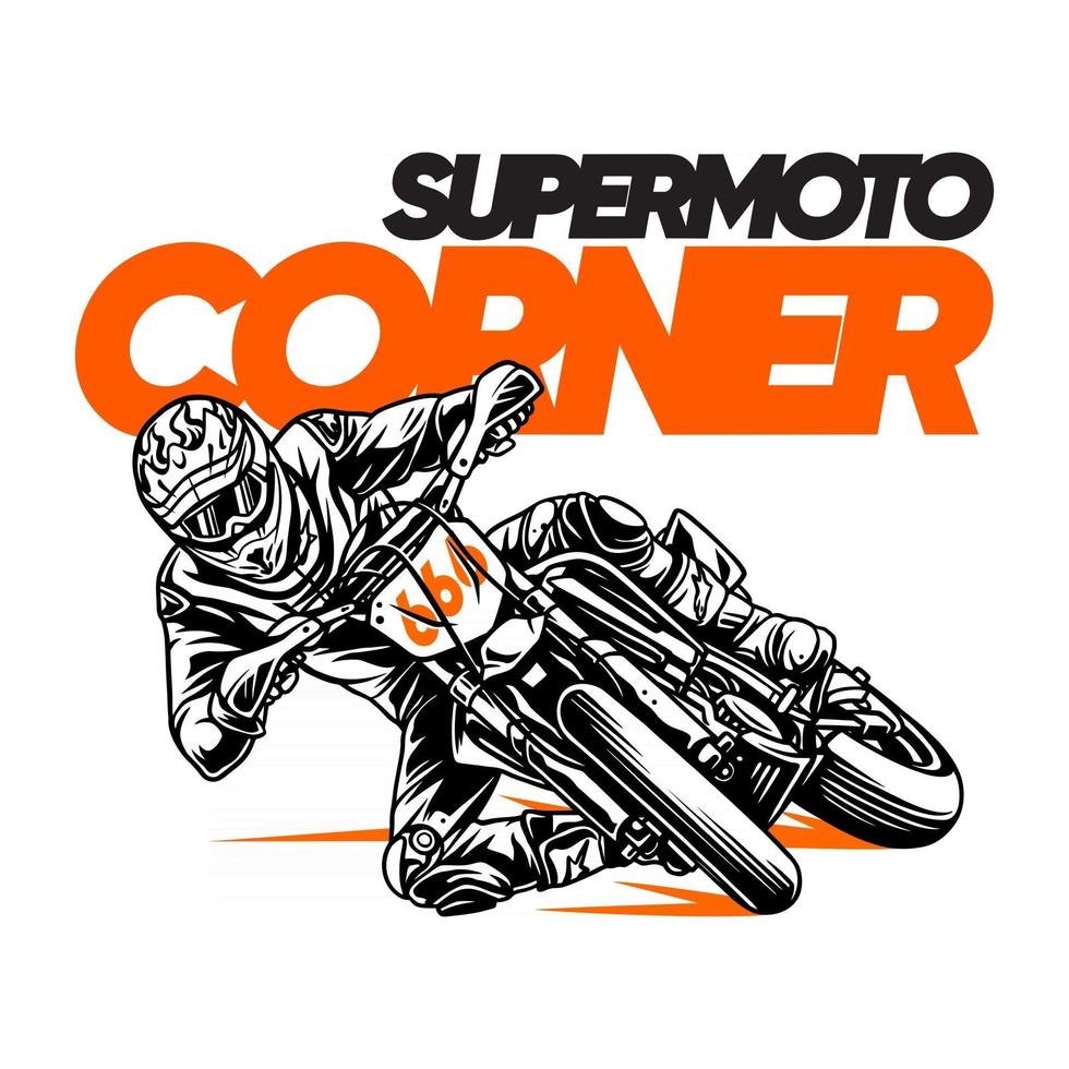 illustration Supermoto Corner.premium vector