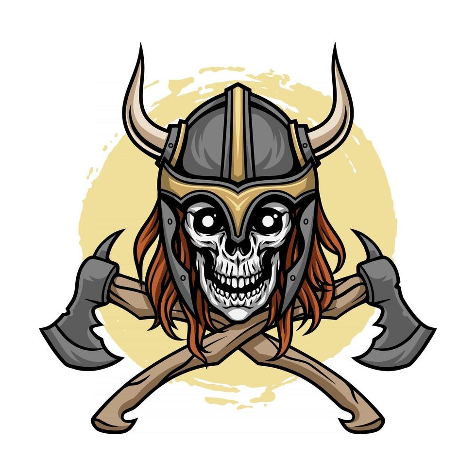 illustration Viking Skull,premium vector