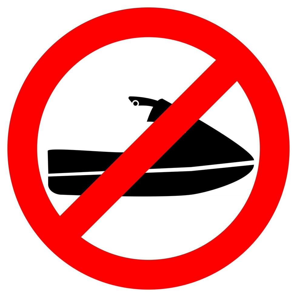 Non jet ski icon. Water scooter no ride. No jet ski sign in glyph style, isolated on white background. Vector