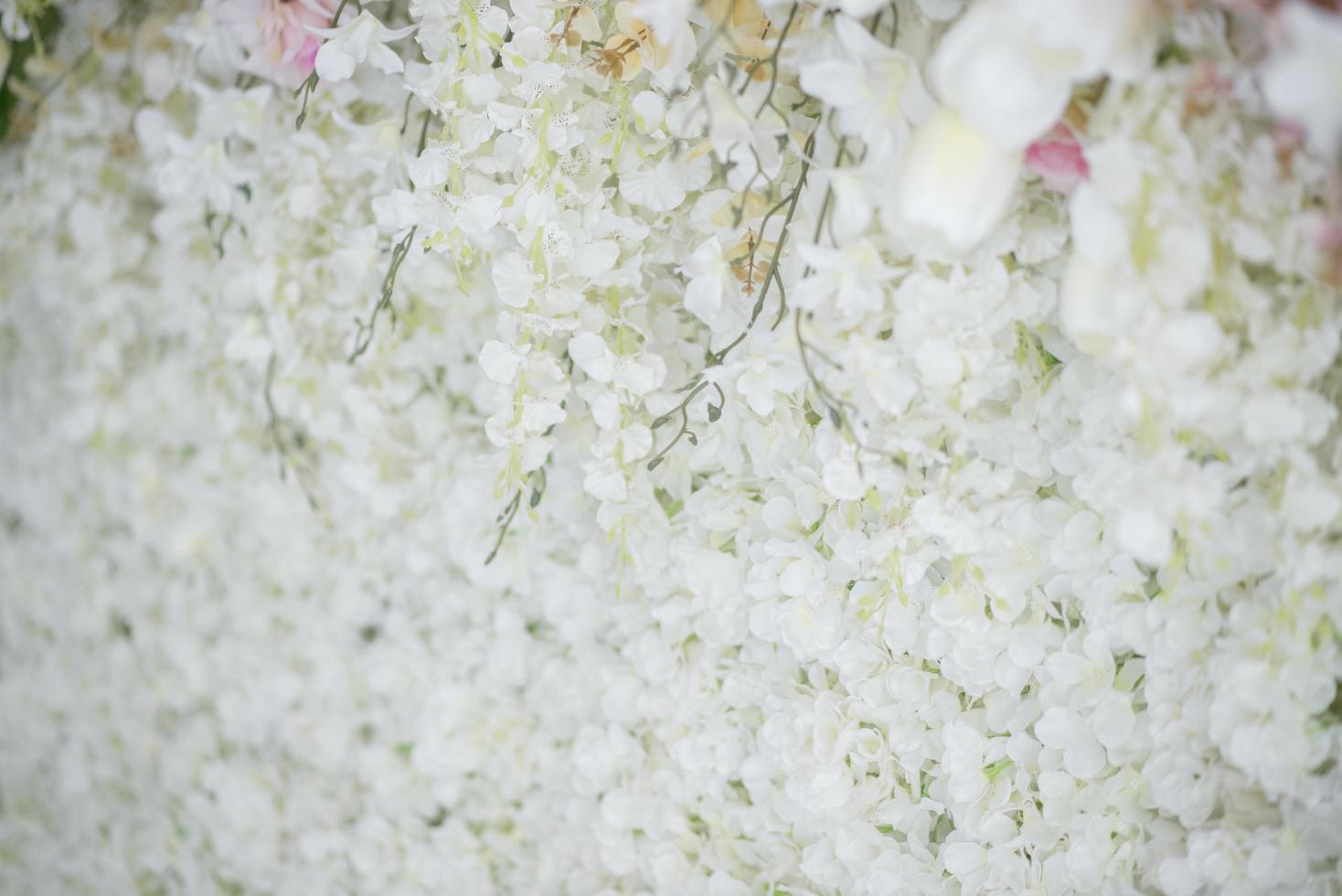 Wedding backdrop with flower and wedding decoration photo
