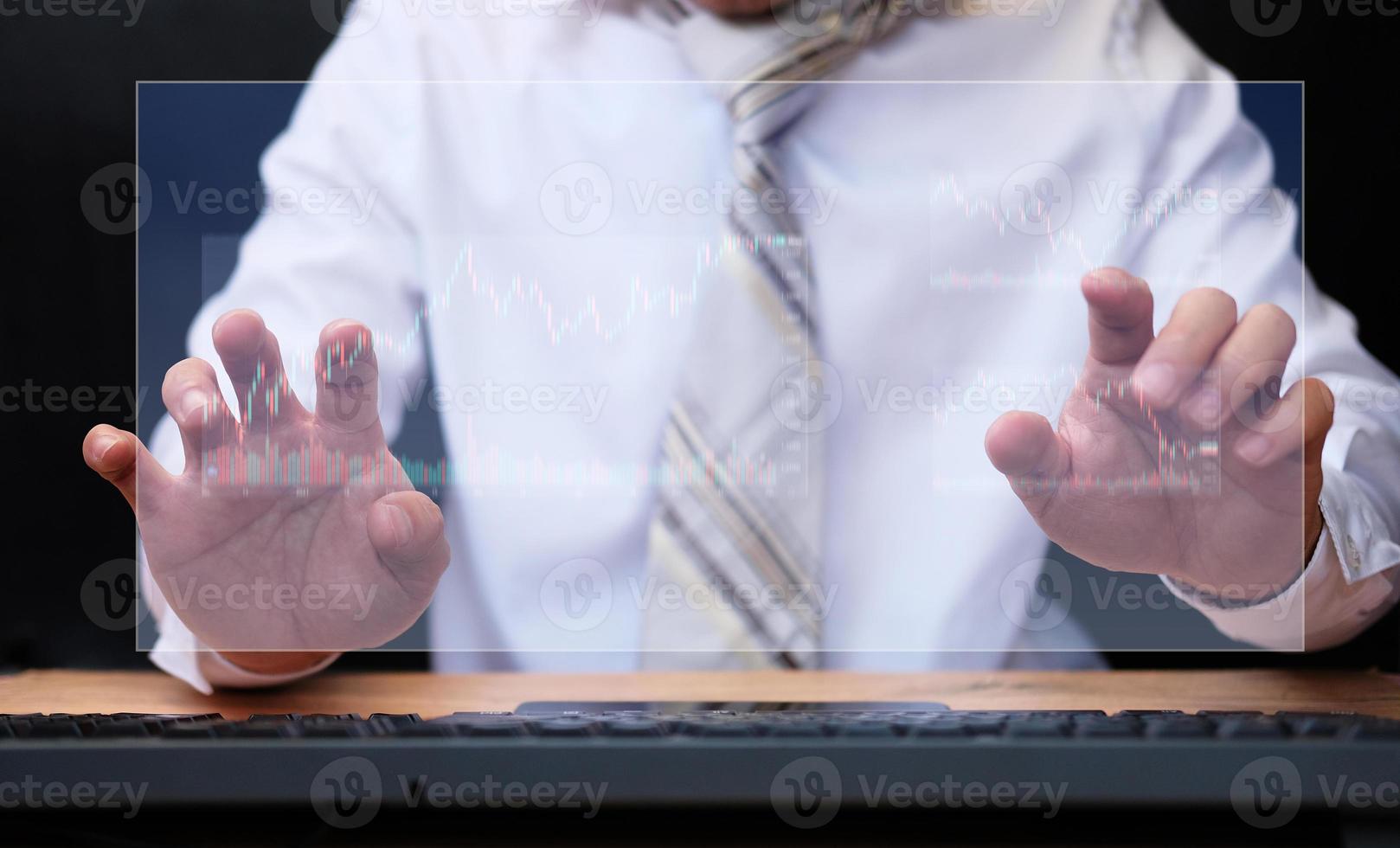 Businessman analysing forex trading graph financial data,Big data analytics photo