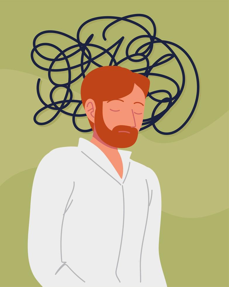 man with mental problems vector