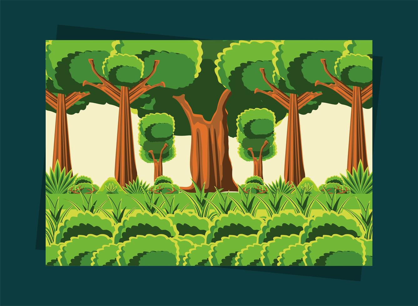 landscape, forest and trees vector