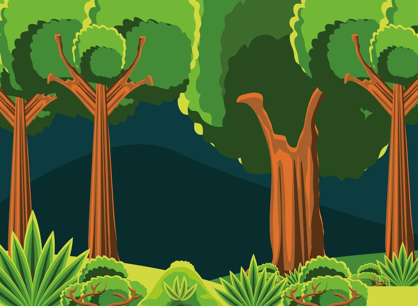 paisaje, bosque y ramas vector