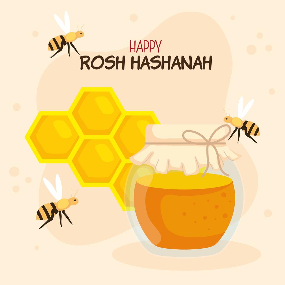 rosh hashanah celebration, jewish new year, with bottle honey