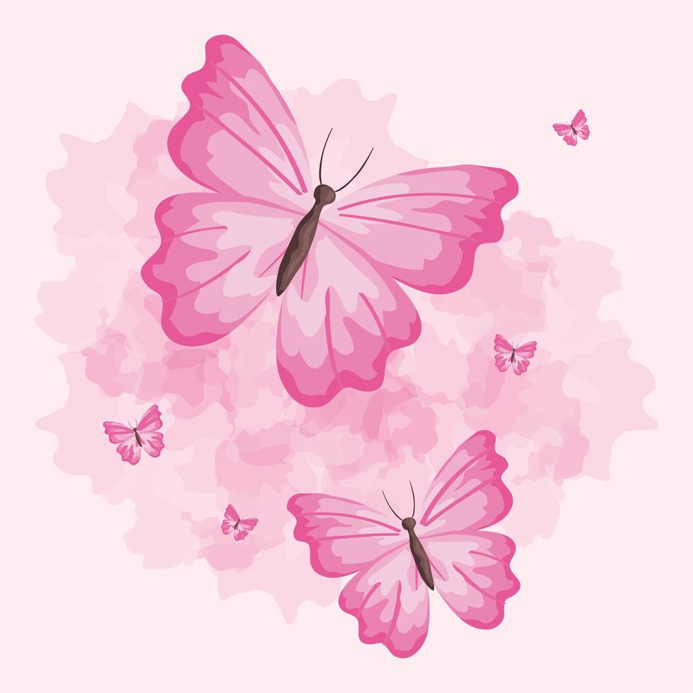 set of cute butterflies icons vector