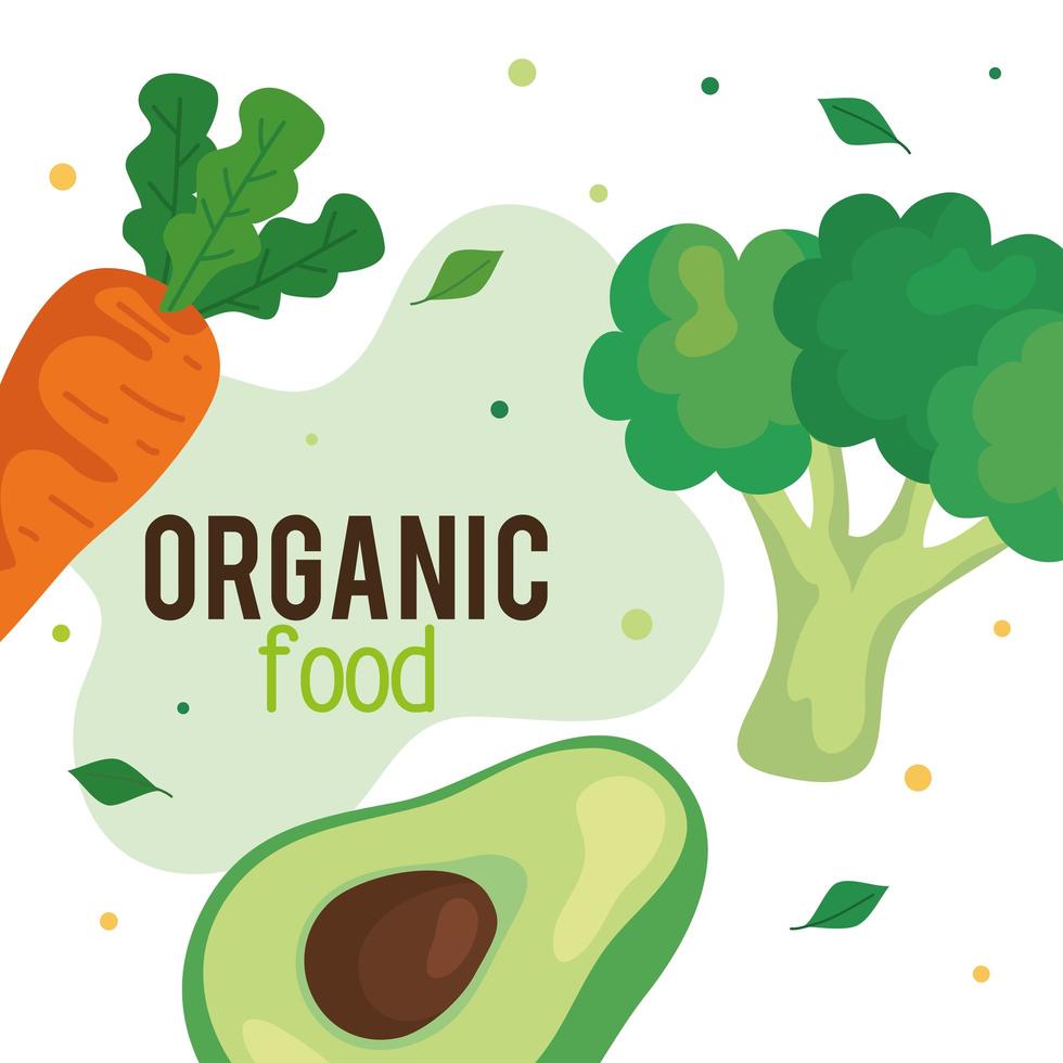 banner with organic food, fresh vegetables, concept healthy food vector