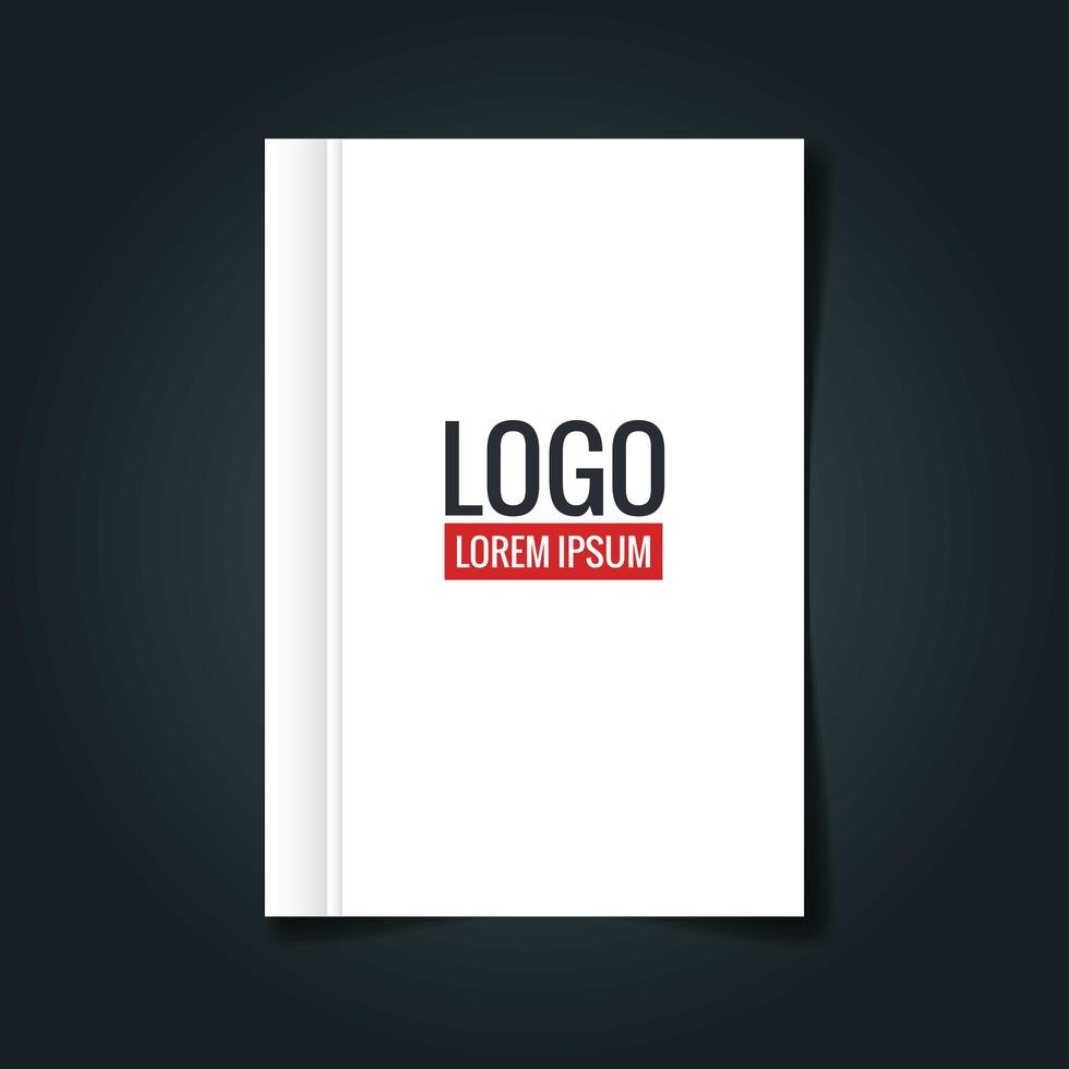 maqueta de marca de identidad corporativa, maqueta con libro de portada blanca vector