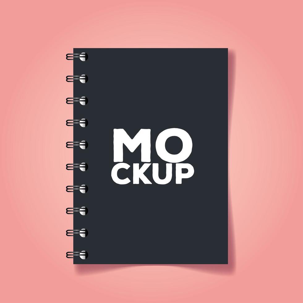 corporate identity branding mockup, mockup with notebook of cover black color vector