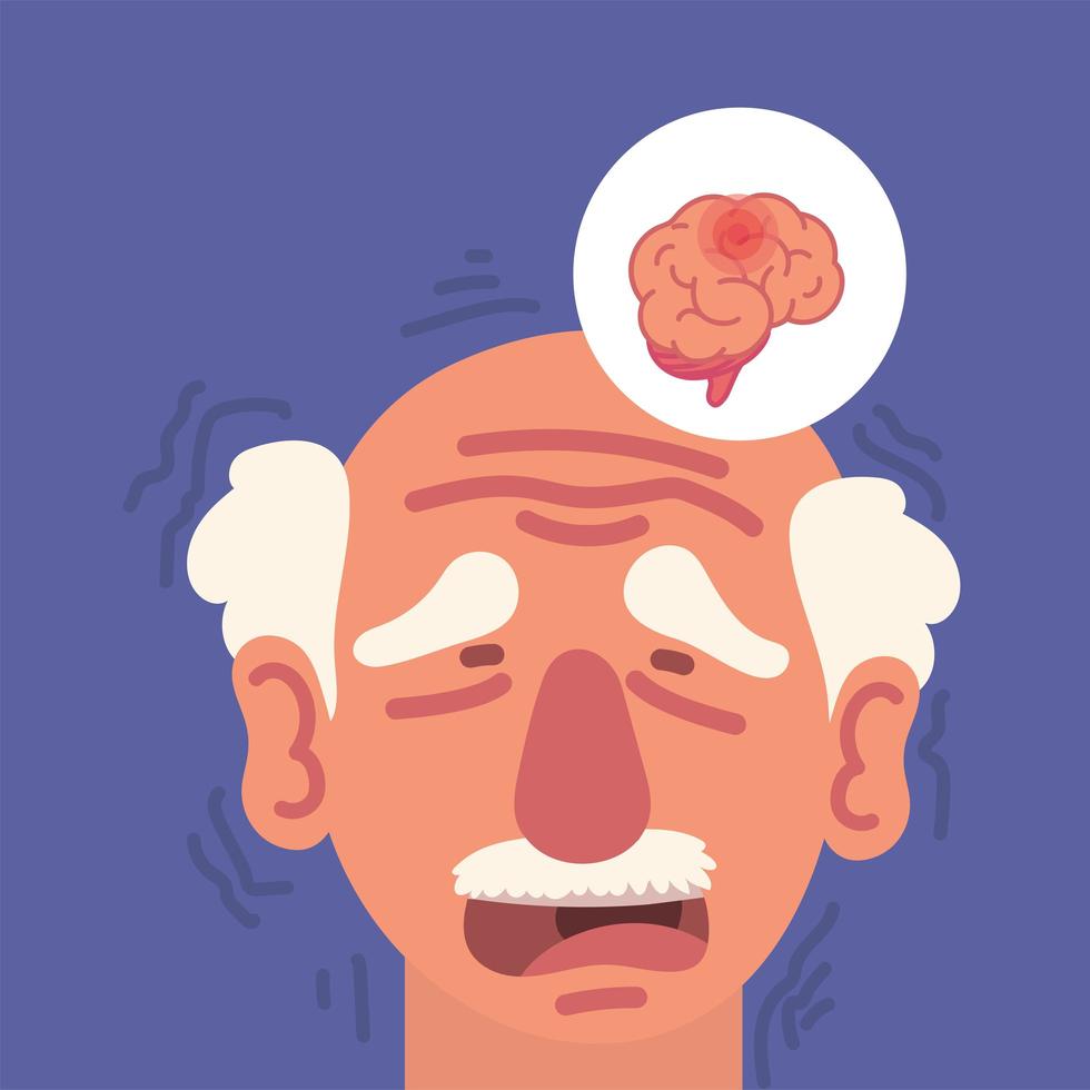 parkinson sad man vector