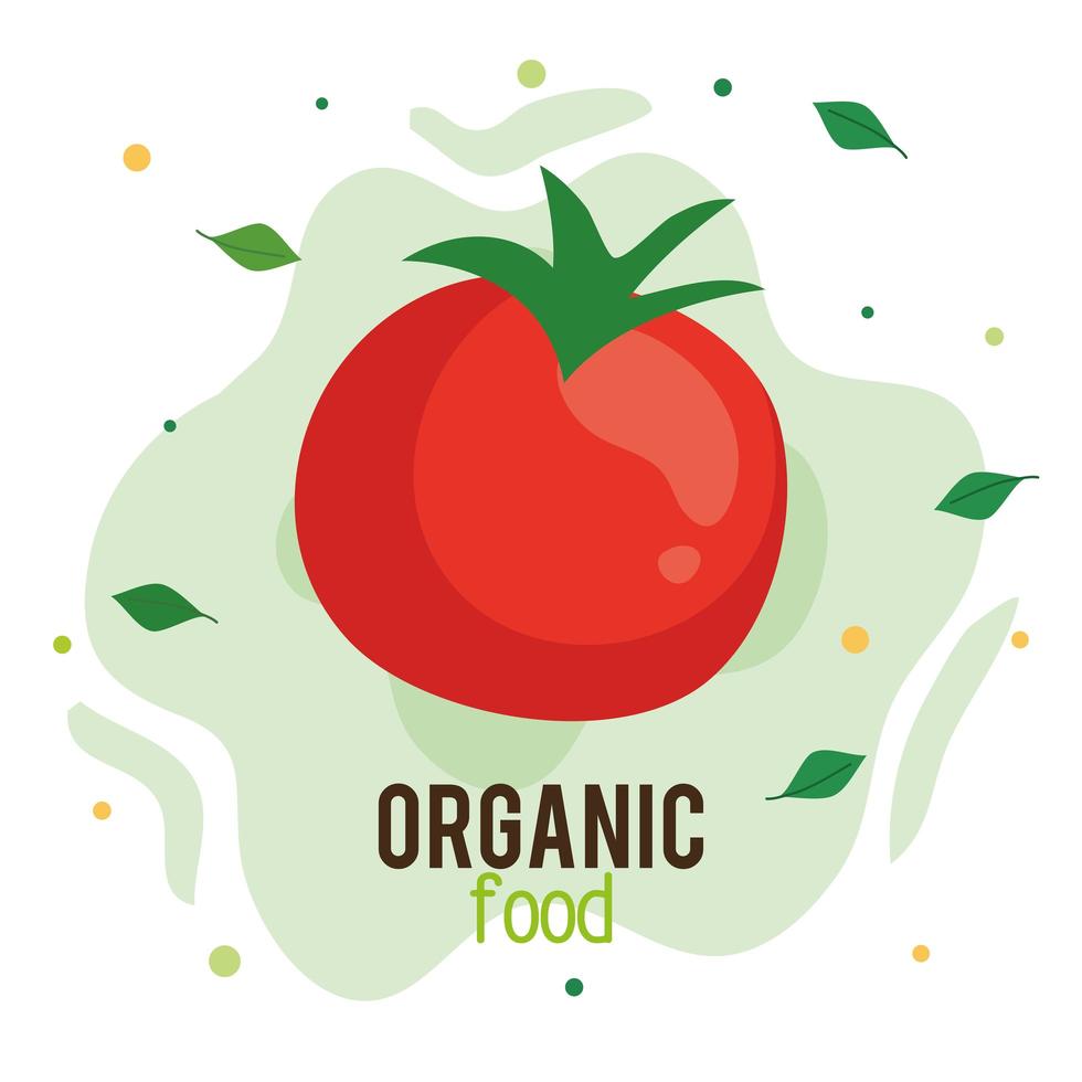 banner of organic food, fresh and healthy tomato, concept healthy food vector