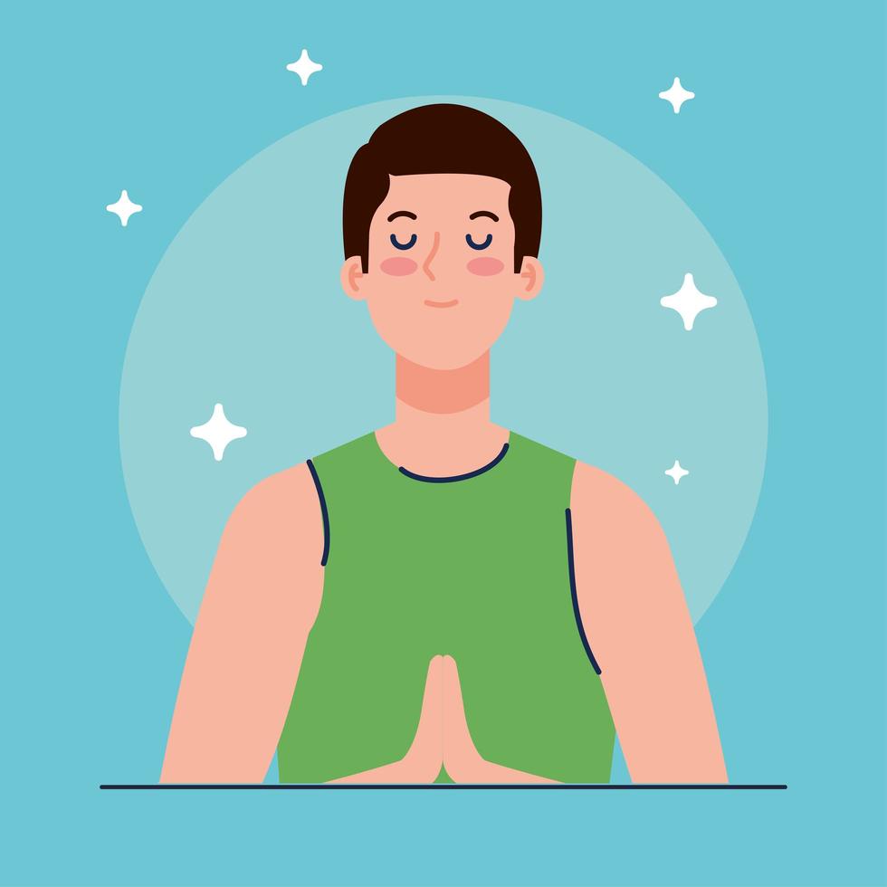 meditating man, activity for health mental vector