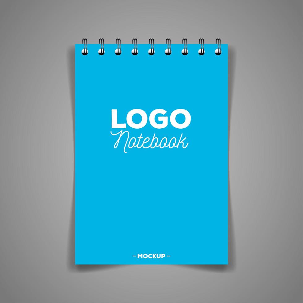 corporate identity branding mockup, mockup with notebook of cover blue color vector