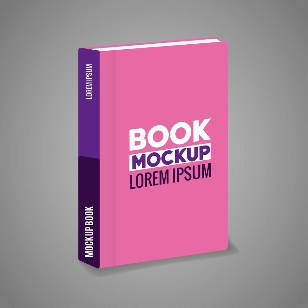 maqueta de marca de identidad corporativa, maqueta con libro de portada color rosa vector