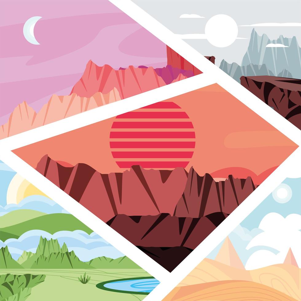 landscapes from different climates vector