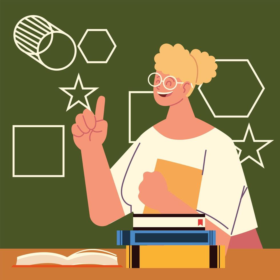 teacher explains geometry vector