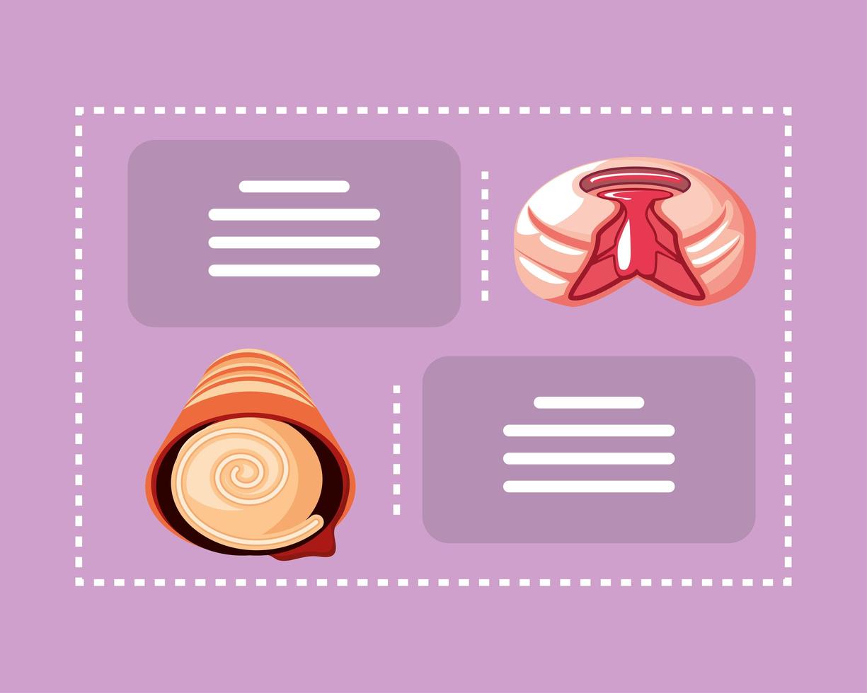 dessert caramel roll vector