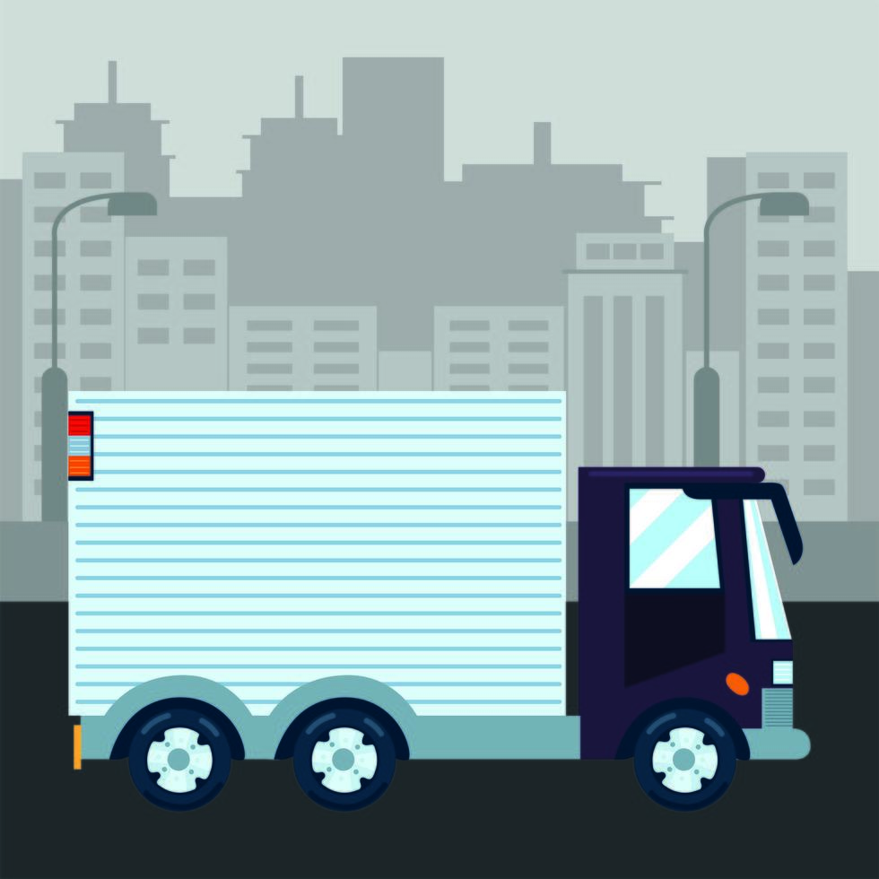 transporte urbano de camiones vector