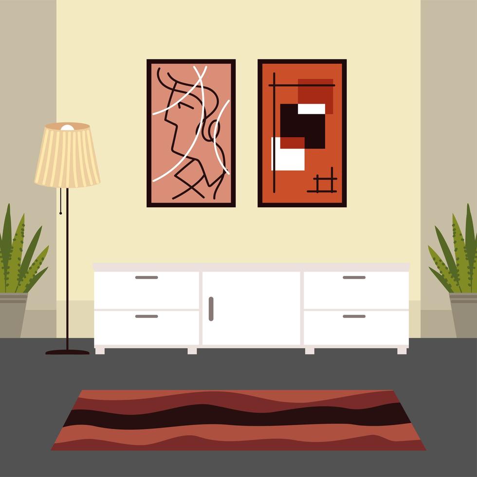 home drawers and carpet vector