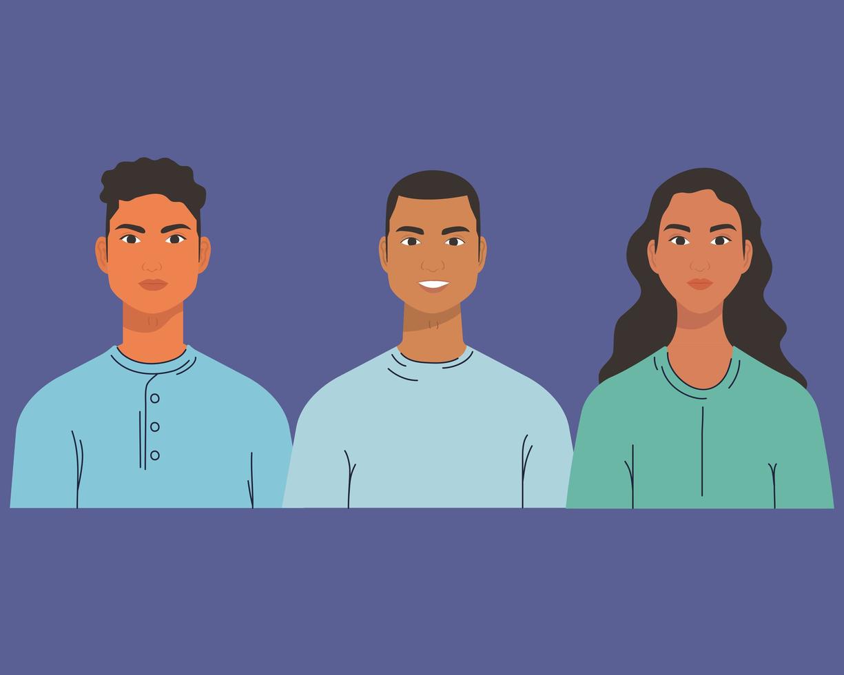 multiethnic group of people, diversity and multiculturalism concept vector