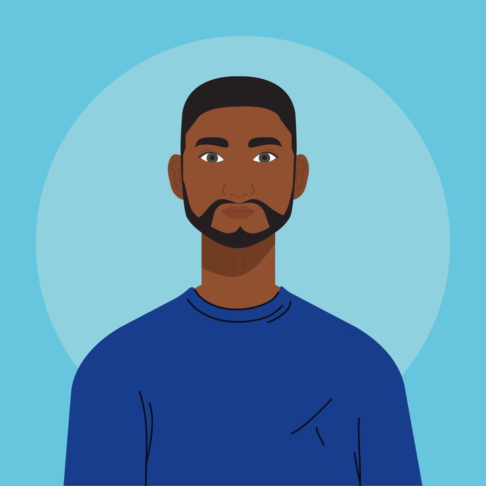man african with beard, in blue background vector