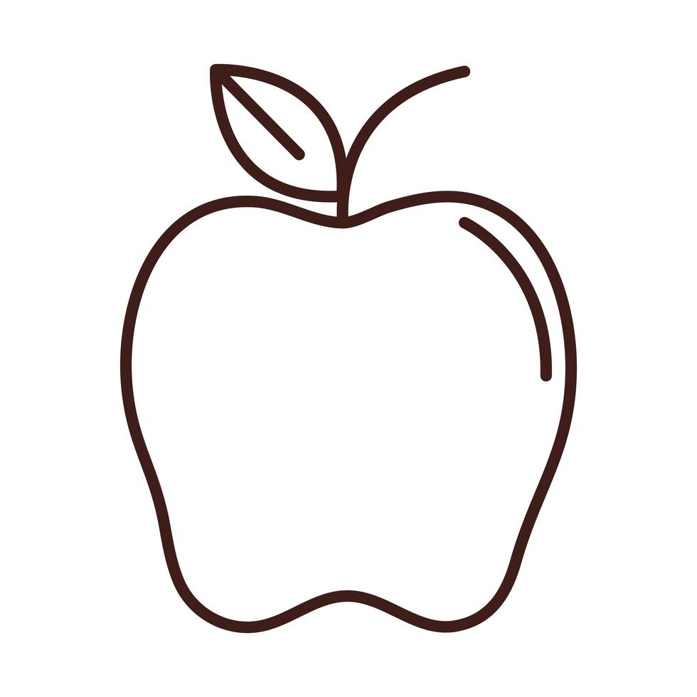 breakfast fresh fruit apple line style vector