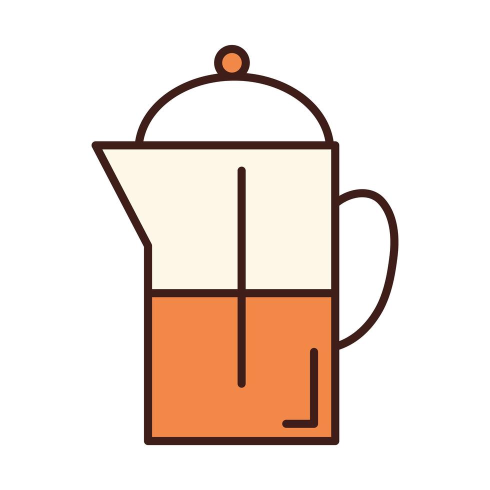 breakfast tea pot fresh line and fill style vector