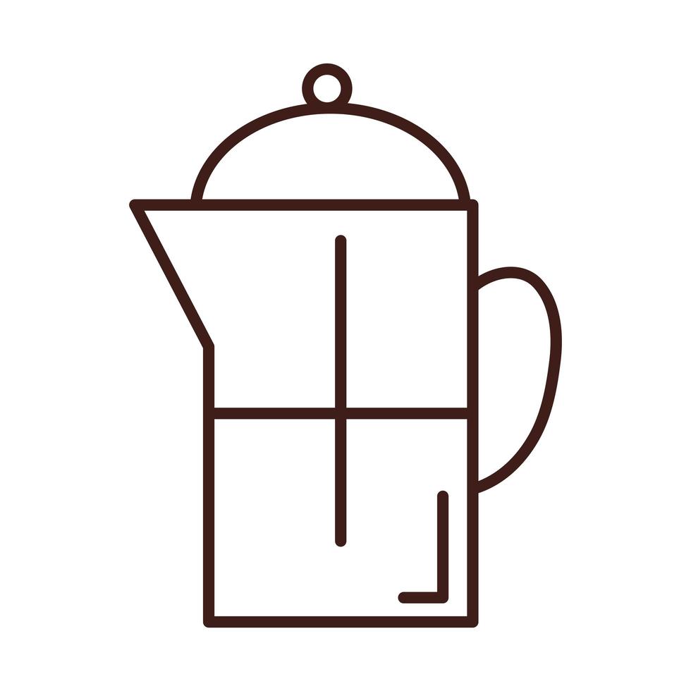 breakfast tea pot fresh line style vector