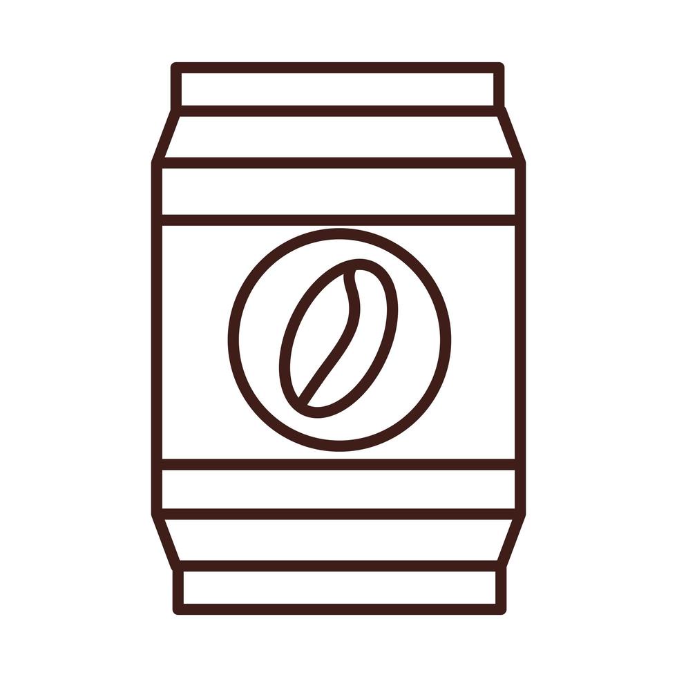 breakfast package fresh coffee grains line style vector