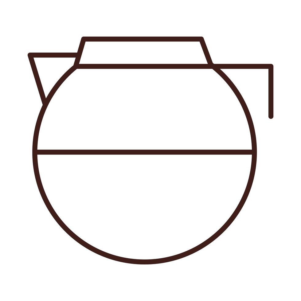 breakfast kettle with fresh beverage line style vector