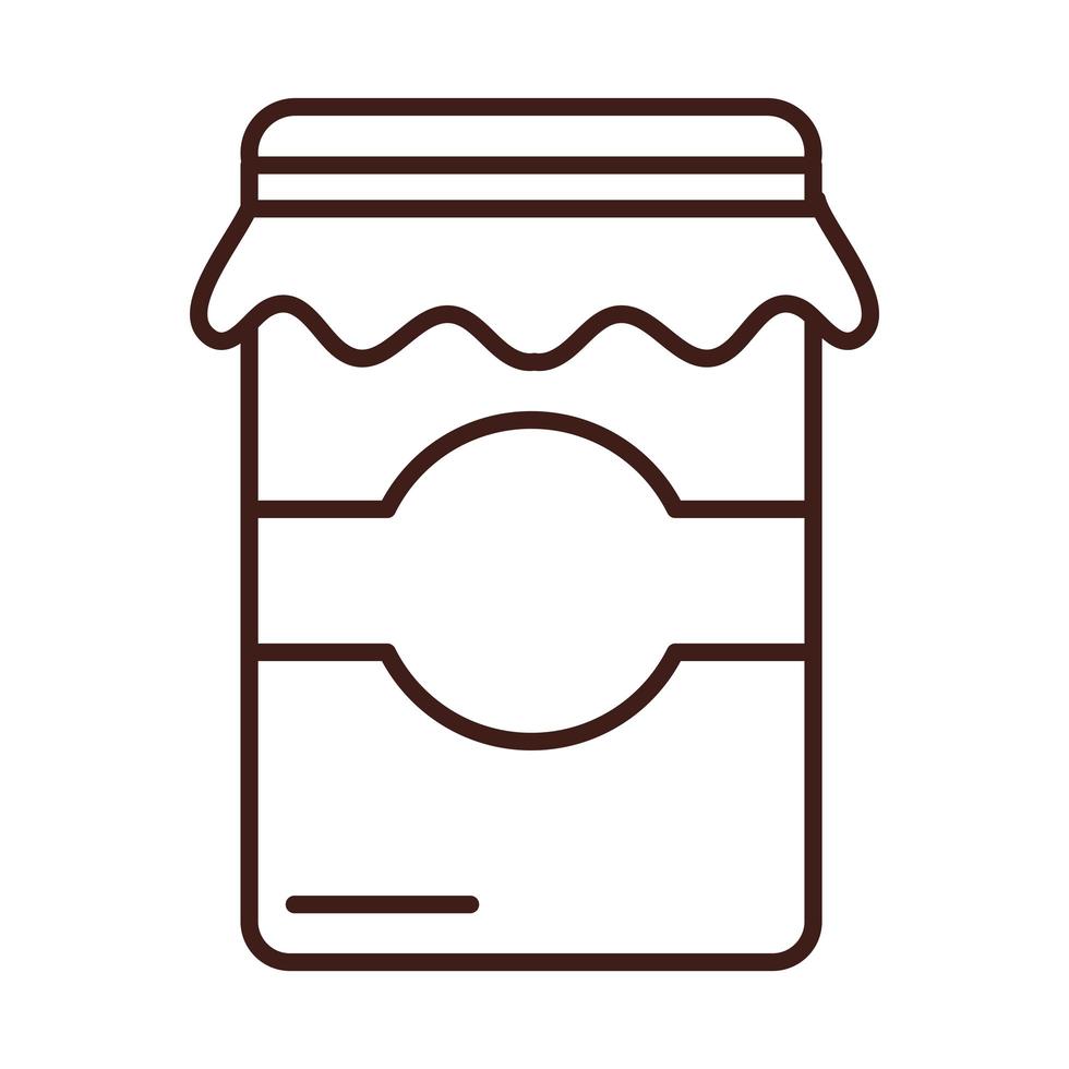 breakfast sweet jar jam line style vector