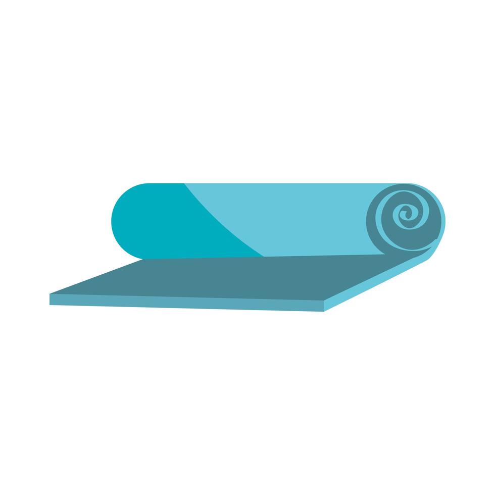 gym yoga mat equipment in flat style vector