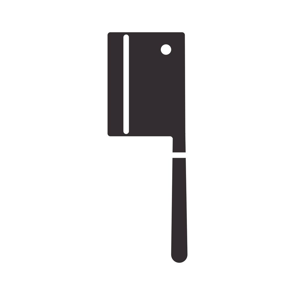 chef cleaver knife kitchen utensil silhouette style icon vector