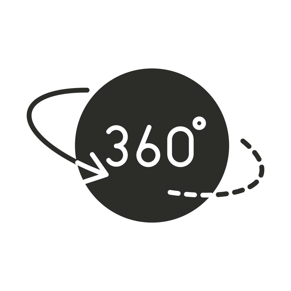 augmented reality 360 rotation simulation silhouette style vector