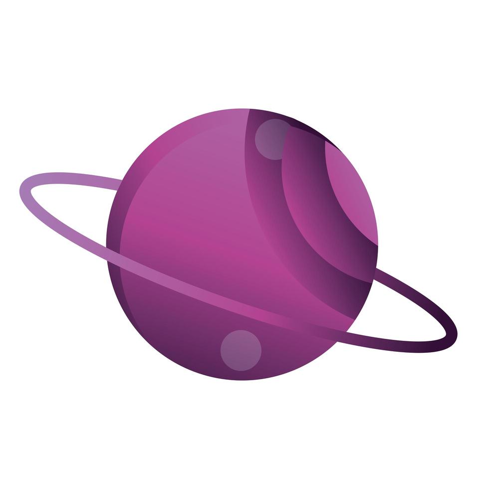 espacio saturno planeta sistema solar galaxia icono estilo vector