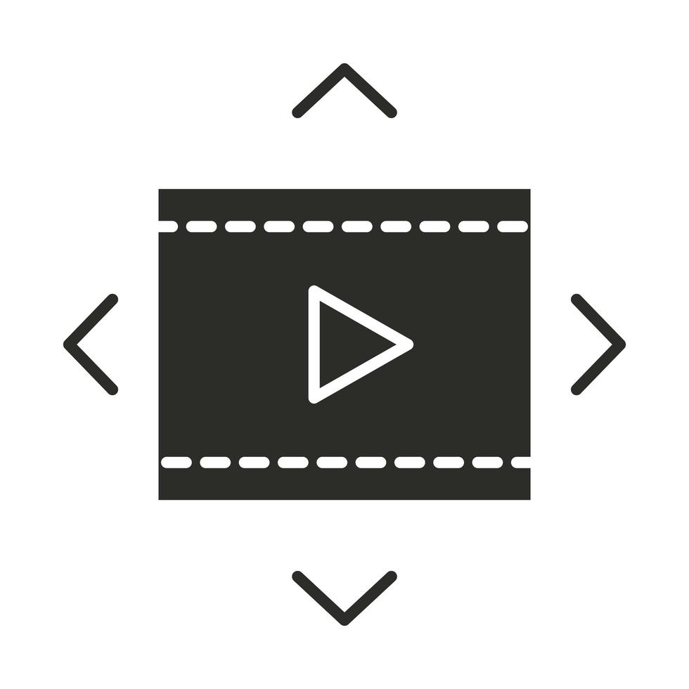 augmented reality experience in gaming or streaming silhouette style vector