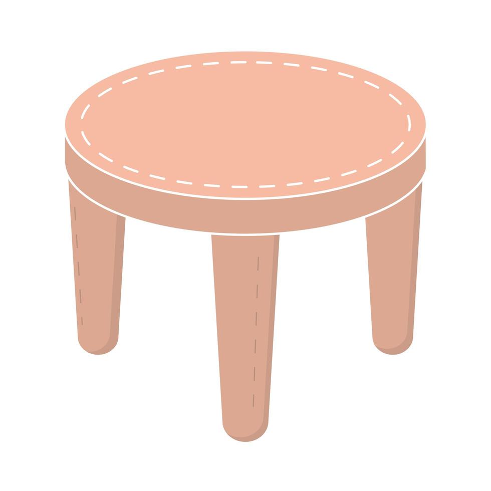 round table furniture decoration cartoon hygge style vector