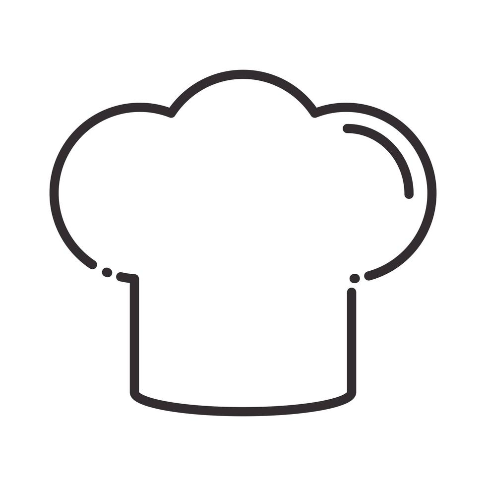 icono de estilo de línea de cocina uniforme de gorro de chef vector