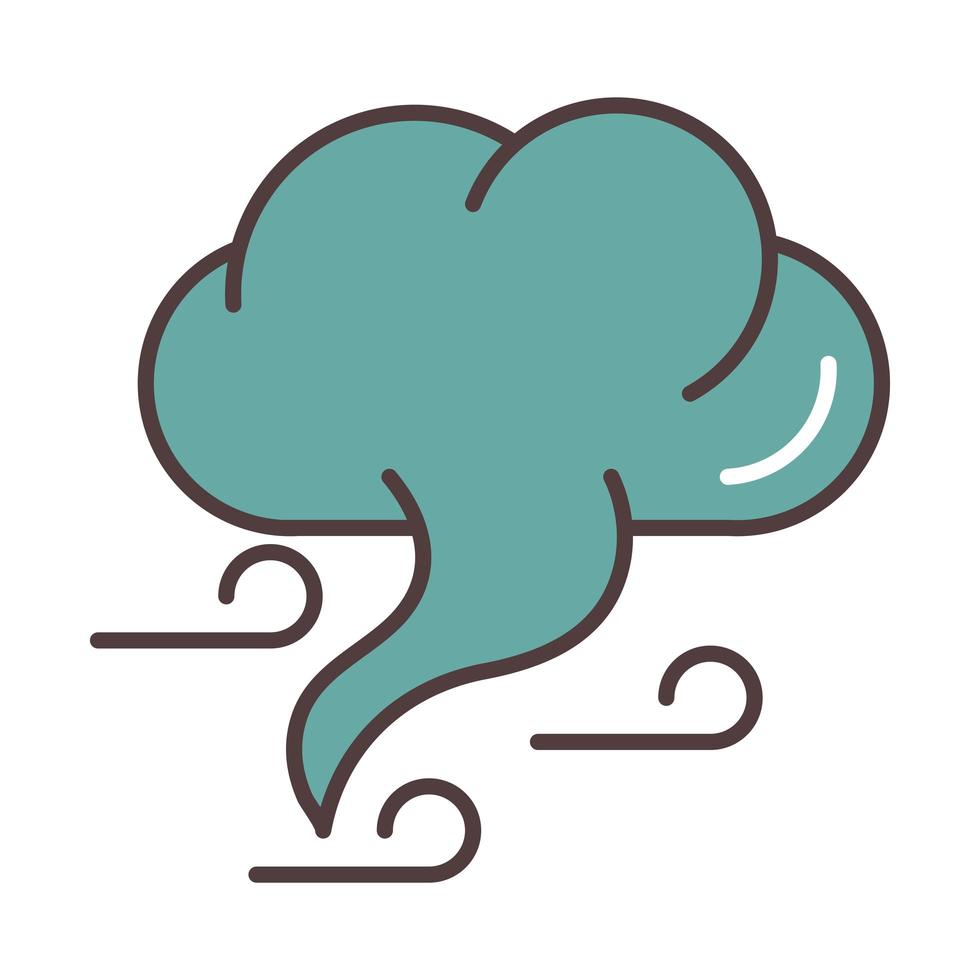 weather windy cloud line and fill style vector