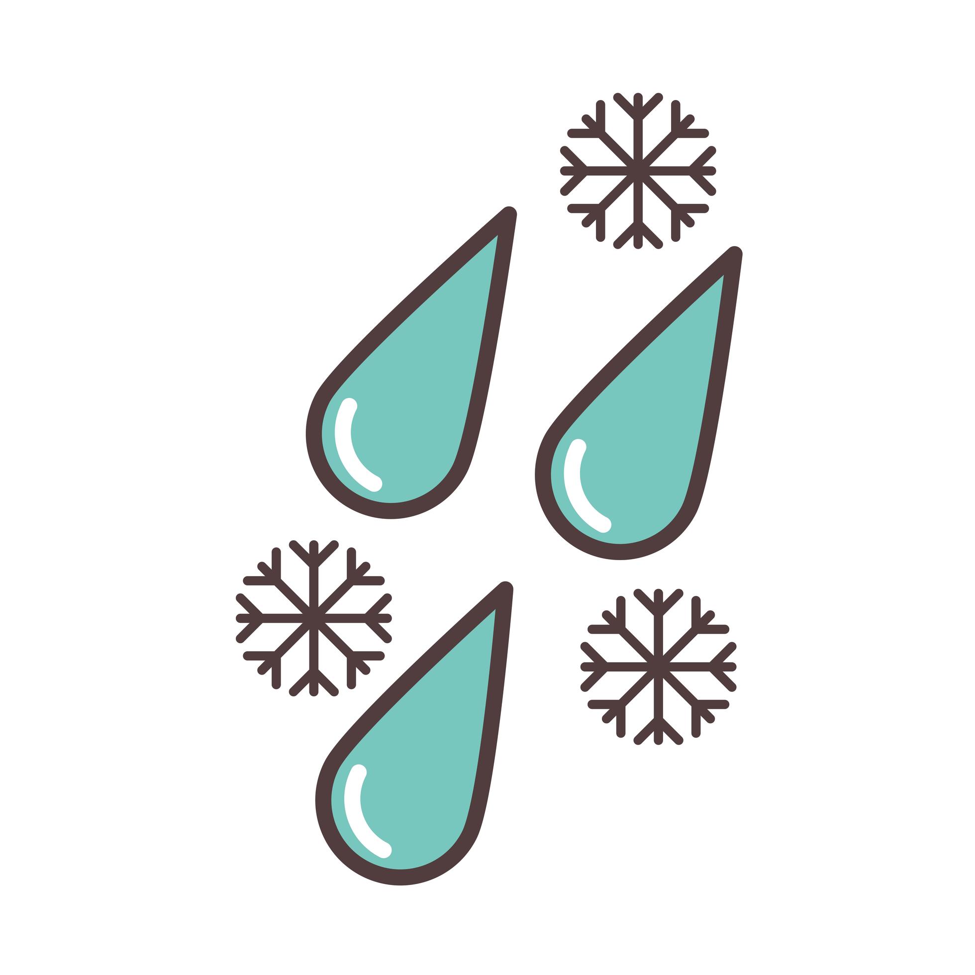 weather cloud winter snowflake and rain line and fill style 2621226 Vector Art at Vecteezy
